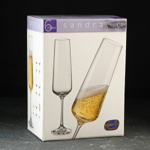 Набор бокалов для шампанского BOHEMIA CRYSTAL Сандра D4653 200мл 6шт