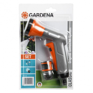 Комплект GARDENA: Пистолет-распылитель для полива Classic + Коннектор с автостопом (Дисплей)