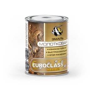 Эмаль декоративная 'EUROСLASS' с молотковым эффектом тёмно-серая (0,4кг)