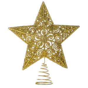 Верхушка на елку Звезда золото, металл, 22x19x4,4см, арт.91392