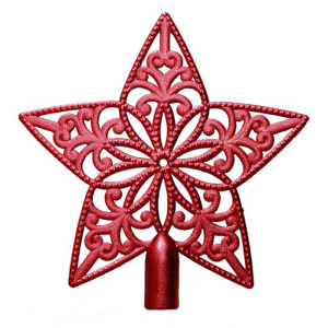 Верхушка на елку Звезда из полистирола, красный,  20х19х2см, арт.90624
