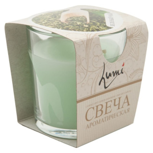 Свеча ароматическая в стакане LUMI Зеленый чай