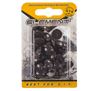 Заглушки на мебельную стяжку ELEMENT ST5-0, темно-коричневые, 50шт