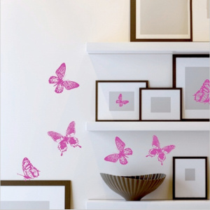 Наклейки интерьерные Decoretto Розовые бабочки AE 4002