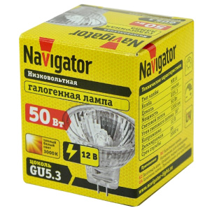 Лампа галогенная NAVIGATOR GU5.3, 50W 220V 51мм