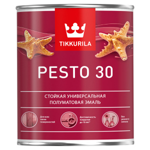 Эмаль алкидная TIKKURILA PESTO 30-А универсальная полуматовая (0,9л)