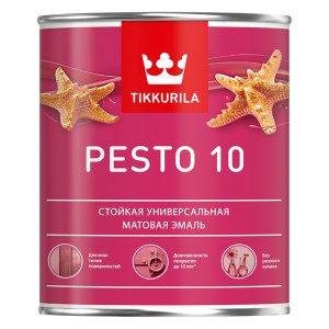 Эмаль алкидная TIKKURILA PESTO 10-С универсальная матовая (0,9л)