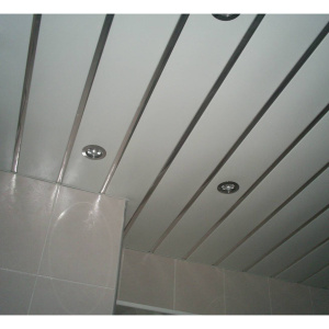 Панель потолочная ПВХ, 3-х секционная, серебро люкс/хром, 3000*240*8мм