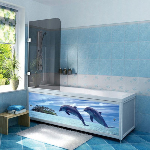 Экран под ванну МЕТАКАМ Ультра легкий Арт Дельфины 148см