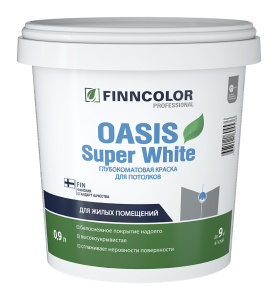 Краска для потолков OASIS SUPER WHITE (0,9л)