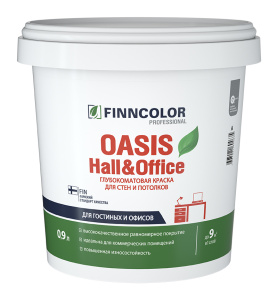 Краска для стен и потолков устойчивая к мытью OASIS HALL@OFFICE C 4 (0,9л)