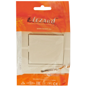 Выключатель LEZARD DERIY 1кл., крем (крем.вставка в комплекте) (702-0303-100)