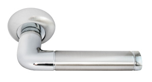 Ручка дверная RUCETTI RAP 2 SN/CP, белый никель/полированный хром