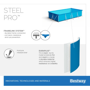 Бассейн каркасный Bestway Steel Pro, 259х170х61см, 2300 л (56403)