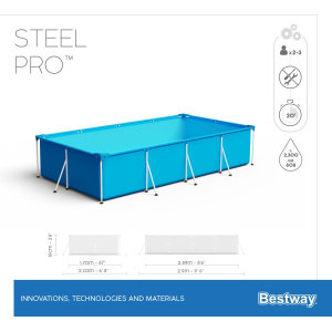 Бассейн каркасный Bestway Steel Pro, 259х170х61см, 2300 л (56403)