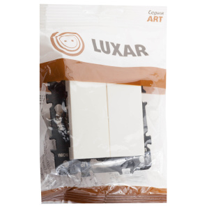 Выключатель LUXAR Art 2-клавишный сл.кость б/рамки 250В 10А (15.011.04)