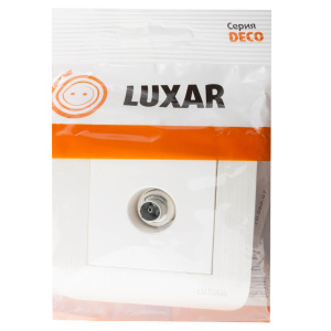 Розетка LUXAR Deco TВ оконечная белая с рифленой рамкой (10.040.01)