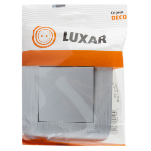 Выключатель LUXAR Deco 1-клавишный серебро с рифленой рамкой 250В 10А (10.001.03)
