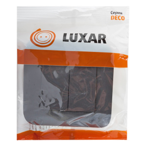 Выключатель LUXAR Deco 2-клавишный венге с рифленой рамкой 250В 10А (10.011.02)