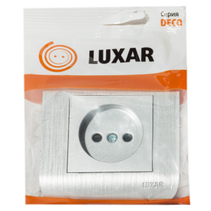 Розетка LUXAR Deco без з/к серебро с рифленой рамкой 250В 10А (10.020.03)