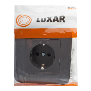 Розетка LUXAR Deco з/к венге с рифленой рамкой 250В 16А (10.025.02)