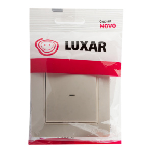 Выключатель LUXAR Novo 1-клавишный с подсветкой кремовый, 250В 10А (02.002.04)