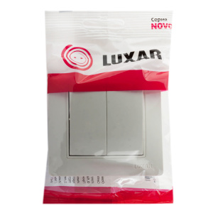 Выключатель LUXAR Novo 2-клавишный  белый, 250В 10А (02.011.01)