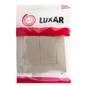 Выключатель LUXAR Novo 2-клавишный  кремовый, 250В 10А (02.011.04)