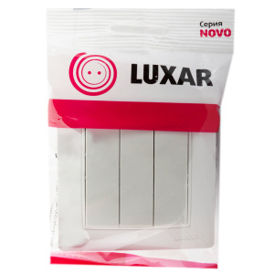Выключатель LUXAR Novo 3-клавишный  белый, 250В 10А (02.018.01)