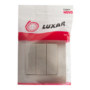 Выключатель LUXAR Novo 3-клавишный  кремовый, 250В 10А (02.018.04)