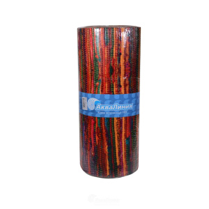 Коврик напольный АКВАЛИНИЯ, 65х150 см, ПВХ красный с желтым, рогожка (RW242)