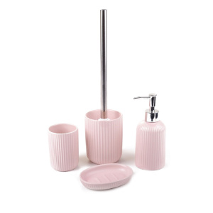 Стакан для зубных щеток АКВАЛИНИЯ Плиссе, керамика, розовый матовый (CE1610TA-TB)