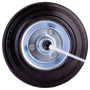 Колесо с резиновой шиной, 125мм, нагрузка до 100кг, сталь (349880)