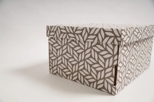 Коробка для хранения с крышкой Листья Серые 32х26х170см