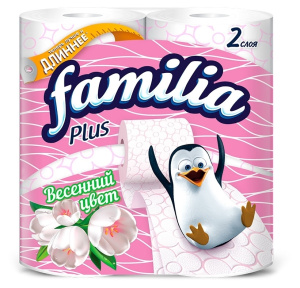 Бумага туалетная FAMILIA Plus Весенний цвет 2сл 4рул