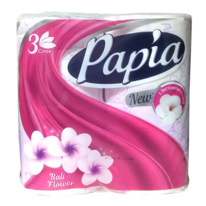 Бумага туалетная PAPIA Bali Flower 3сл 4рул