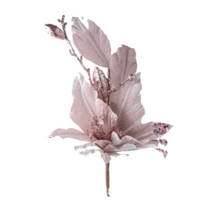 Растение искусственное Цветок розовый на клипсе 36x26x26см