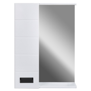 Шкаф-зеркало DORATIZ Вега BLACK 50, белый, с подсветкой, правый (2711.152)