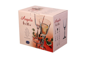 Набор бокалов для вина BOHEMIA CRYSTAL Анжела 40600 185мл 6шт