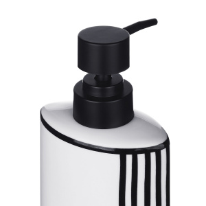 Дозатор для жидкого мыла MOROSHKA Grafica, 5х8,5х17,2 см, белый/черный