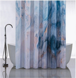 Шторка для ванной комнаты SANAKS (01-80) серо-голубой мрамор, без колец