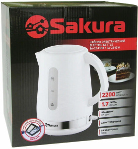 Чайник электрический SAKURA SA-2343W 1.7л белый 1850-2200Вт