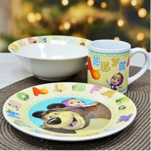 Набор детской посуды Маша и Медведь Азбука MBCS3-3 3пр