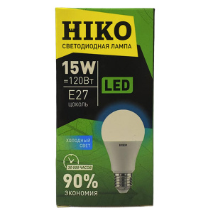 Лампа светодиодная HIKO груша 15Вт E27 4000K QH12