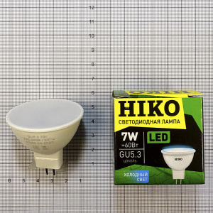 Лампа светодиодная HIKO рефлектор 7Вт GU5.3 4000K QH14