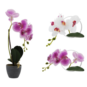 Цветок искусственный NATAM Орхидея в горшке RA21-19126-069 10.5х10.5х40см