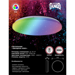 Cветильник LED RGB настенно-потолочный TANGO LUXE 