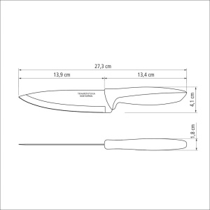 Нож кухонный TRAMONTINA Plenus универсальный 15см серый