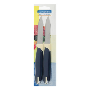 Набор ножей TRAMONTINA Multicolor для очистки овощей 7,5см (2шт) синий