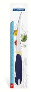 Нож кухонный TRAMONTINA Multicolor для помидоров/цитрусовых 12,5см сине-белый